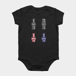 One Fifth, Two Fifth, Red Fifth, Blue Fifth Baby Bodysuit